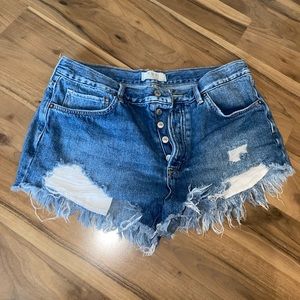 Free people denim cut off shorts size 30 high waisted